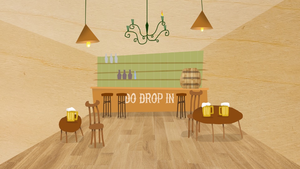 Bar interior illustration.