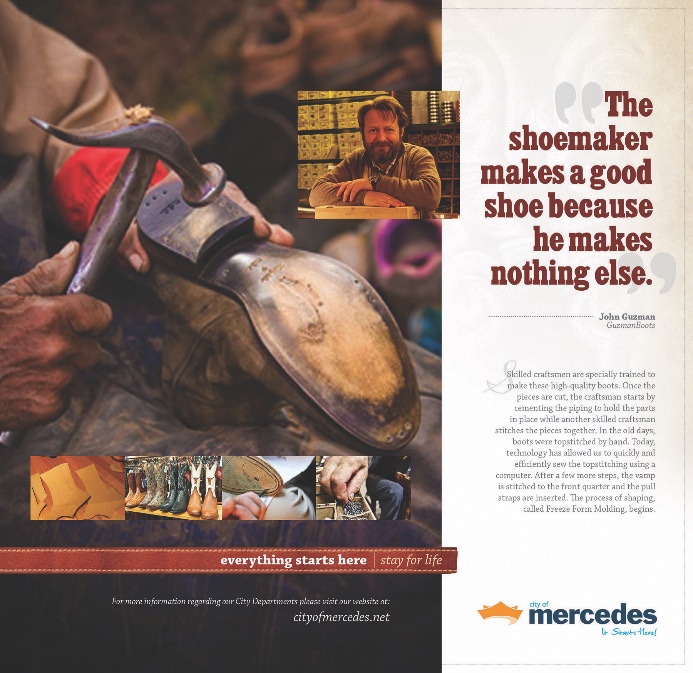 Brochure spread design.