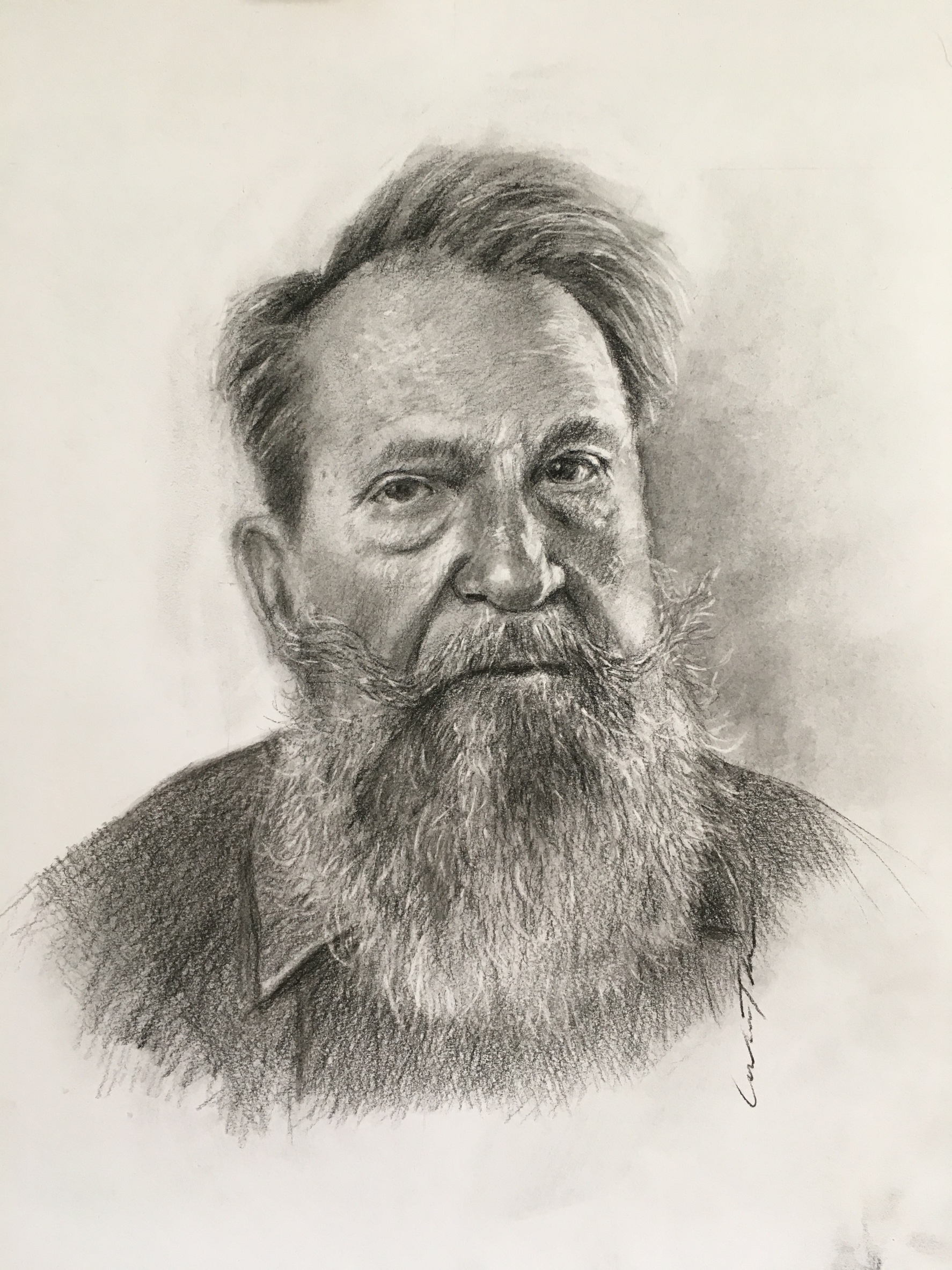 Charcoal portrait study.