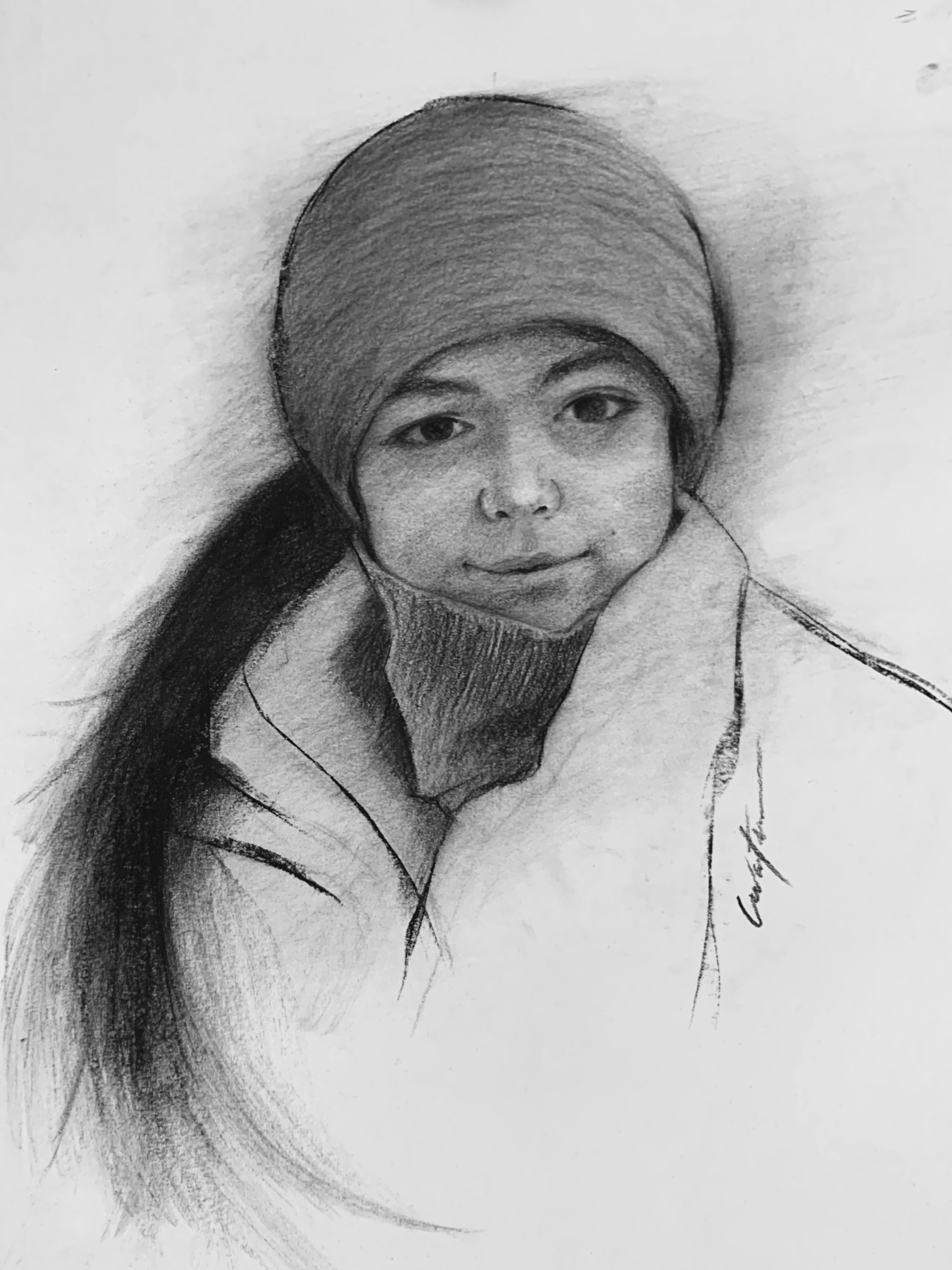 Charcoal portrait study.