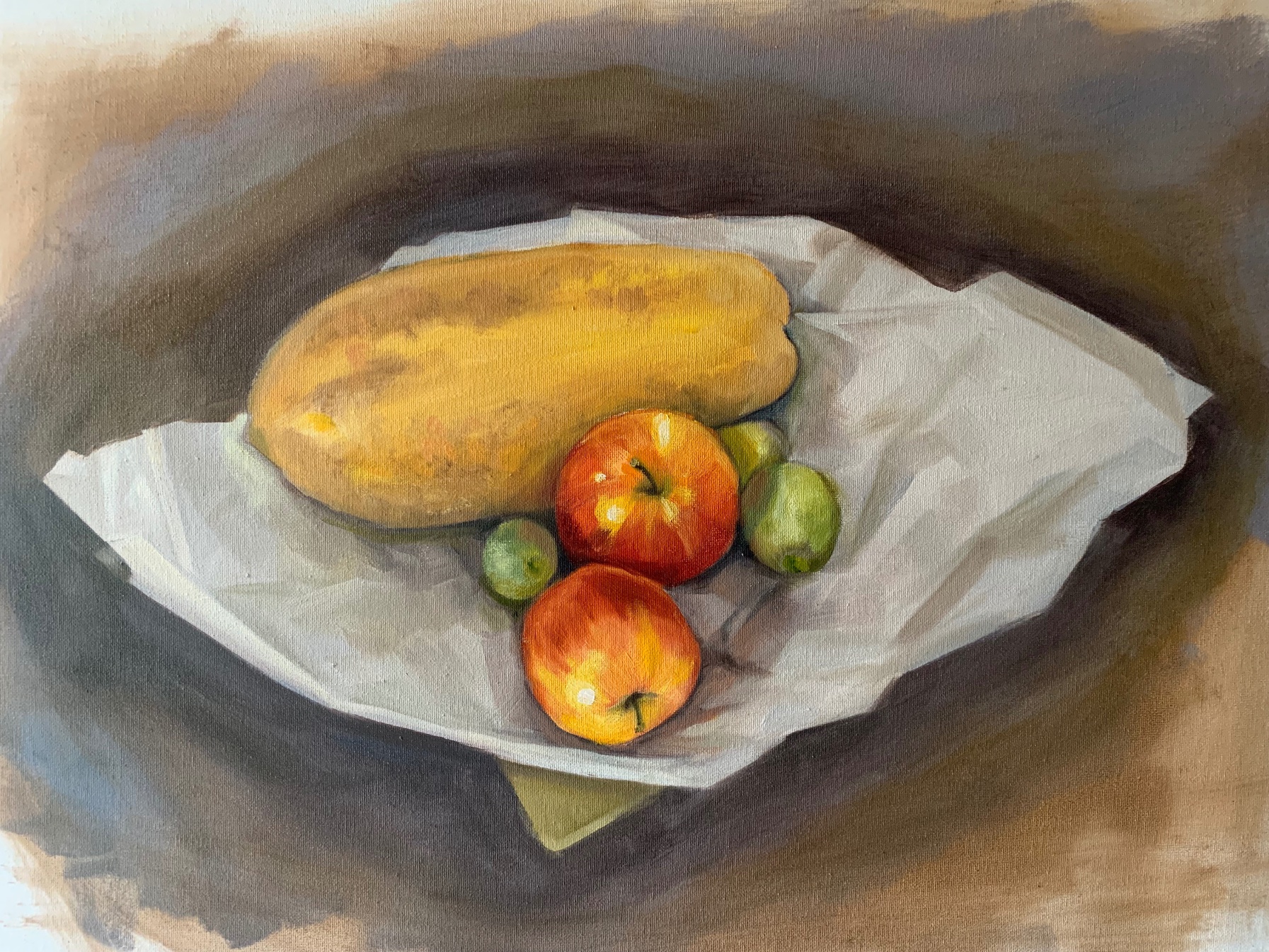 Traditional still life oil painting.