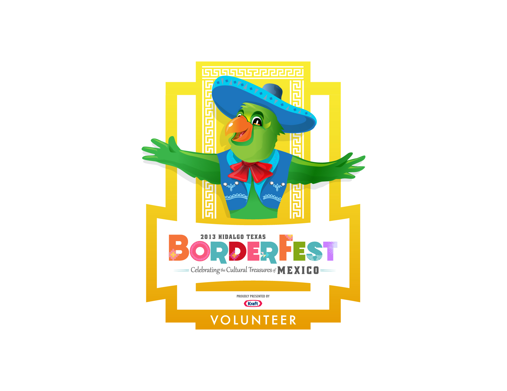 BorderFest 2013 parrot mascot illustration